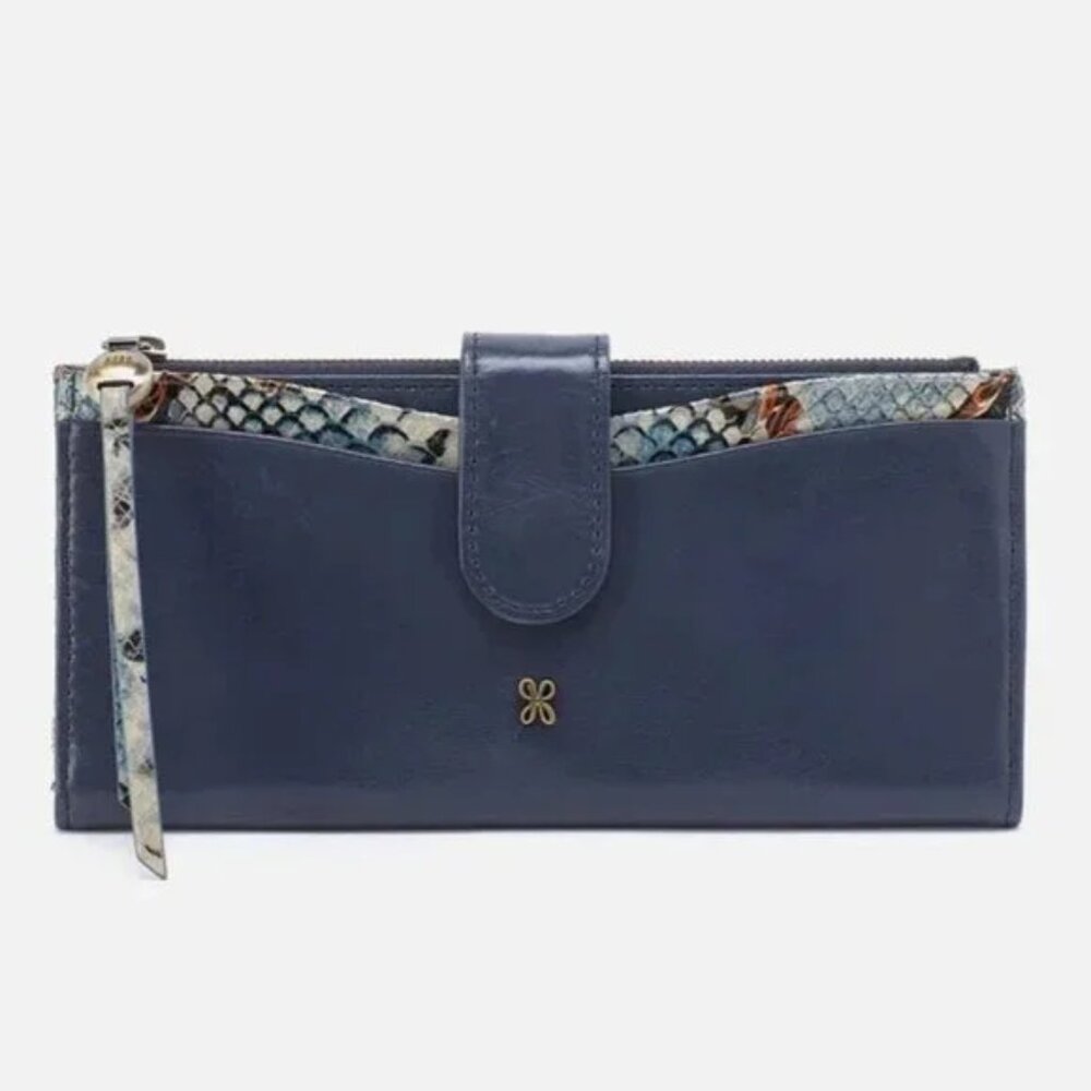 Hobo Max Continental Wallet in Blue Stone–Stocking Stuffer Excellent Condition